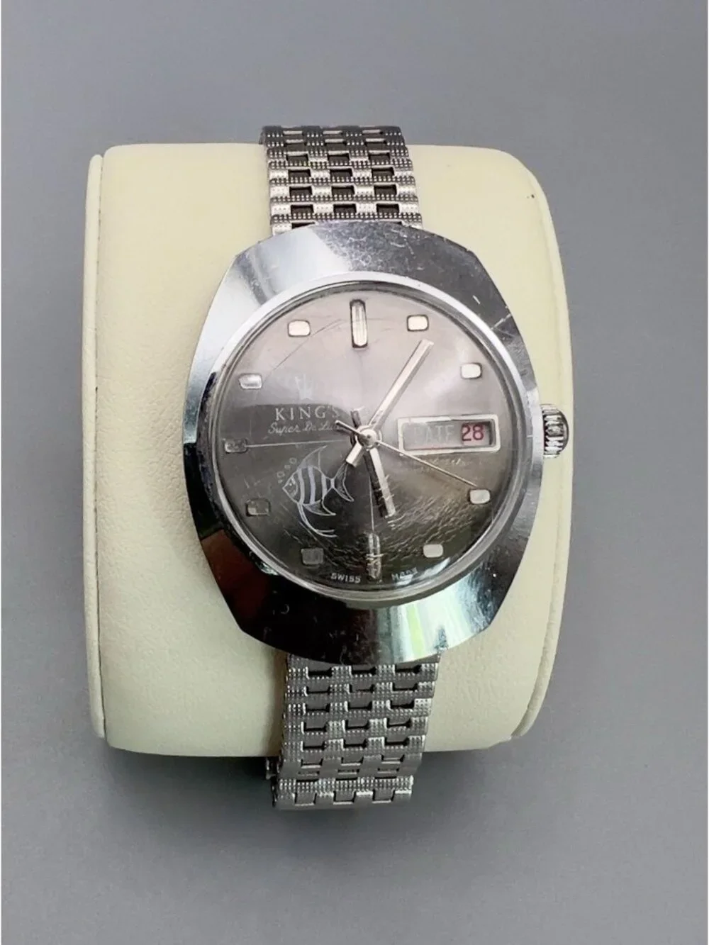 Vintage King's Super De Luxe Swiss Watch Diver Case For Parts / Repair Original